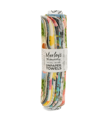 Marley's Monsters UNpaper Towels, 100% cotton flannel reusable paper towel alternative, zero waste kitchen
