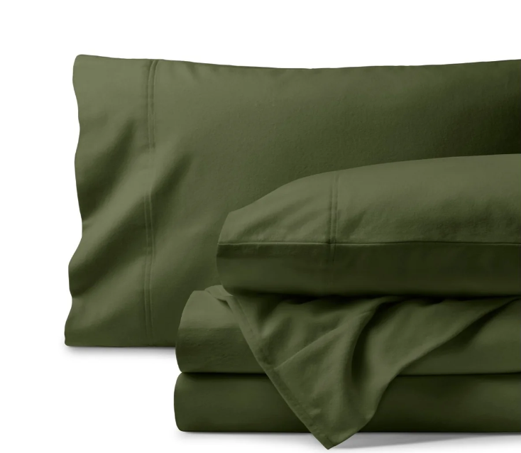 Bare Home organic cotton flannel sheet set, GOTS certified, heavyweight brushed for warmth