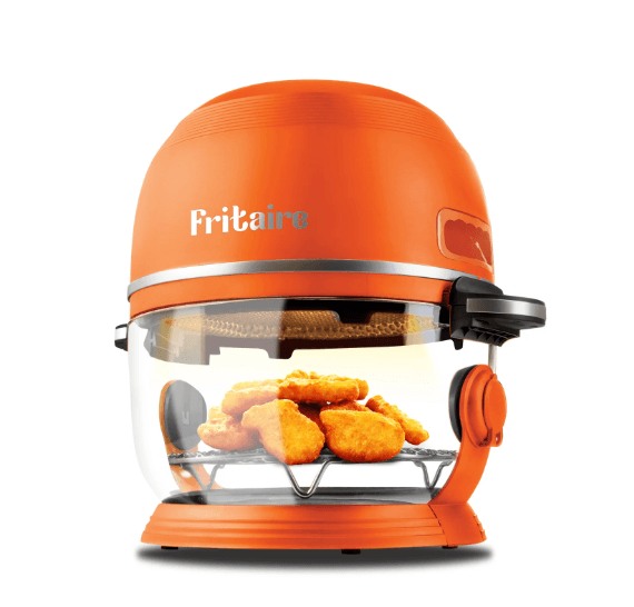Fritaire self-cleaning glass air fryer PFAS-free PTFE-free non toxic 5-qt 360 visibility rotisserie
