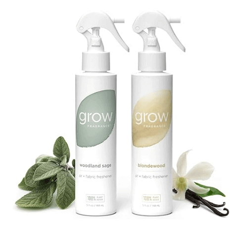 Grow Fragrance Air and Fabric Spray 2-pack, USDA Certified Biobased, plant-based botanical extracts, no synthetic fragrance