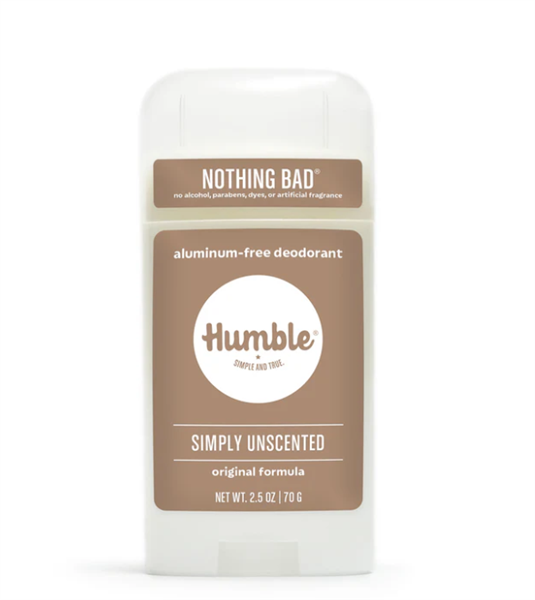 Humble Natural Deodorant, 4 ingredients, aluminum-free, fragrance-free, beeswax