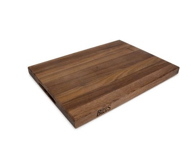 John Boos walnut reversible cutting board, 1.5-inch thick, non-toxic and plastic-free