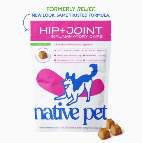 Native Pet Hip and Joint supplement for dogs, clean targeted joint stiffness support
