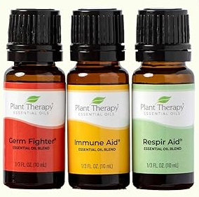 Plant Therapy Wellness Essential Oil Set, Germ Fighter Immune Aid Respir Aid, GC-MS tested 100% pure