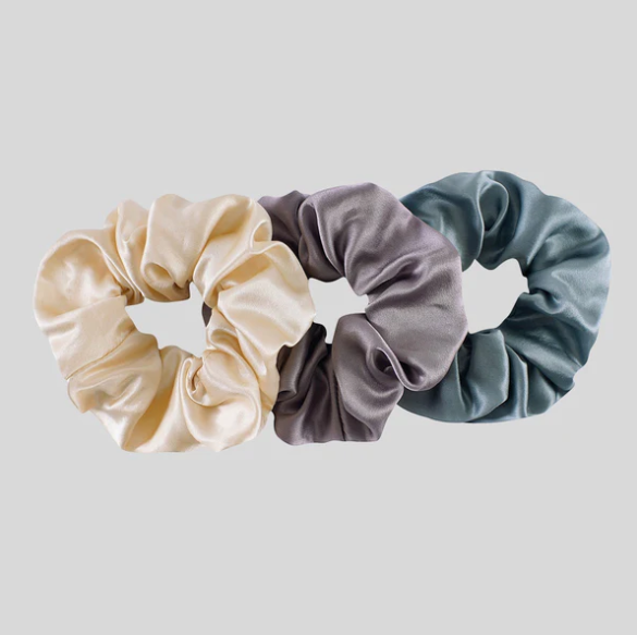 Promeed mulberry silk large scrunchie 23mm OEKO-TEX certified 11 colors for thick long hair no breakage