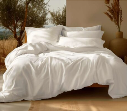 Sleep and Beyond 300TC sateen organic cotton duvet cover, GOTS certified, with matching pillow shams