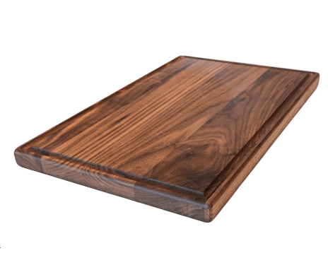 Virginia Boys Kitchens walnut wood cutting board, made in USA, FSC-certified sustainable American walnut, coconut oil finish
